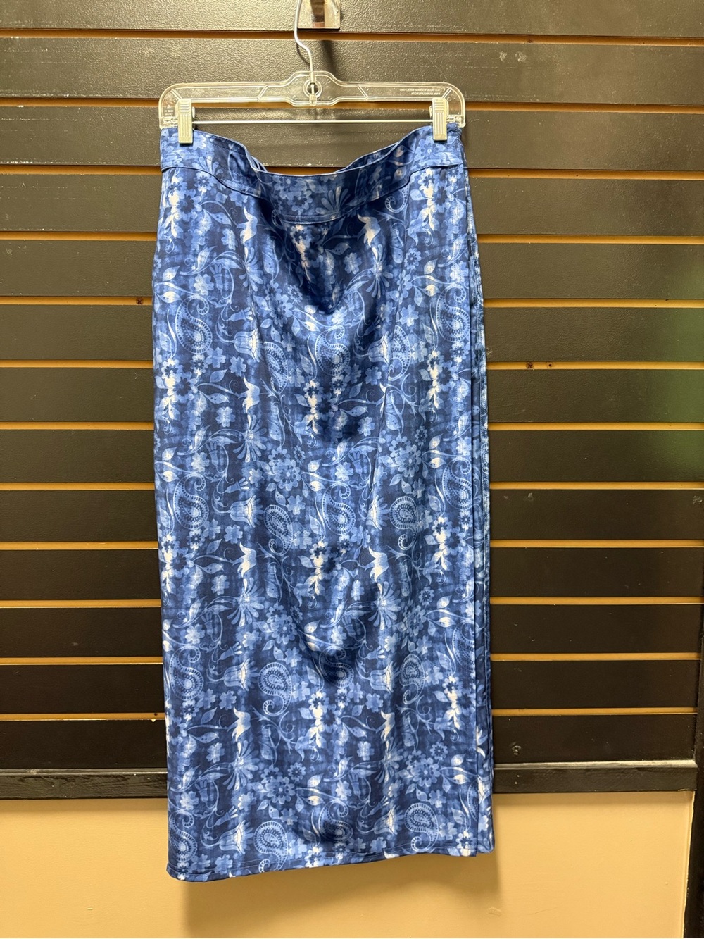 RipSkirt Hawaii Blue Floral Maxi Wrap Skirt Swim Cover Up L